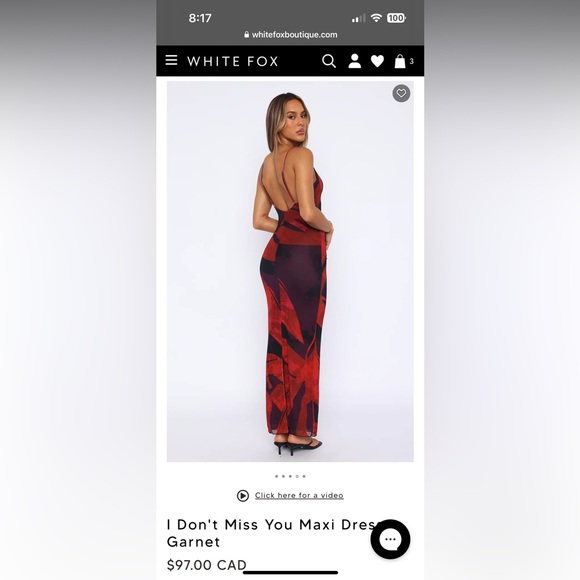 White fox formal maxi dress - Picture 2 of 2